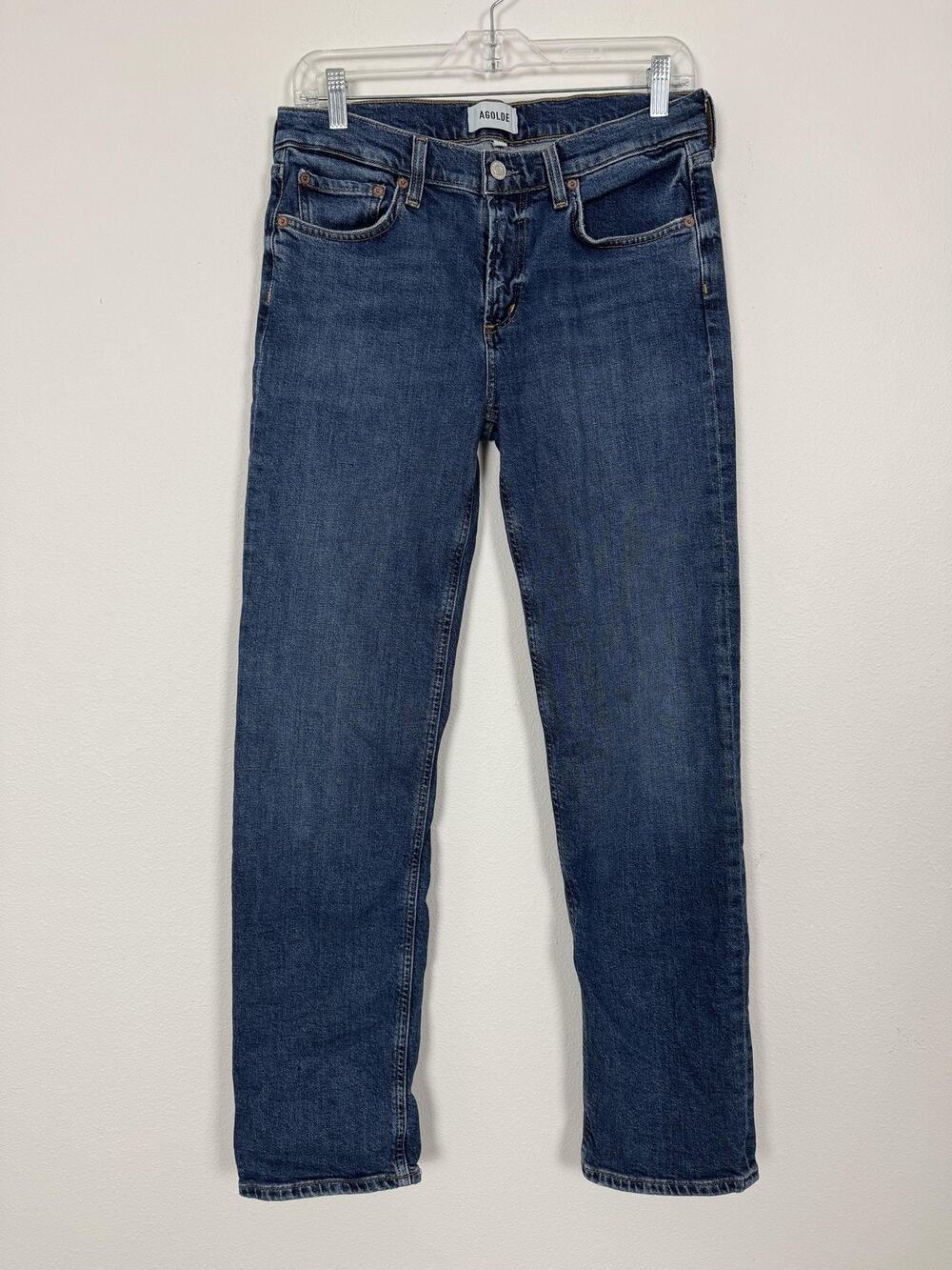 AGOLDE Low Rise Slim Jeans Womens 27 Blue Medium Wash Stretch